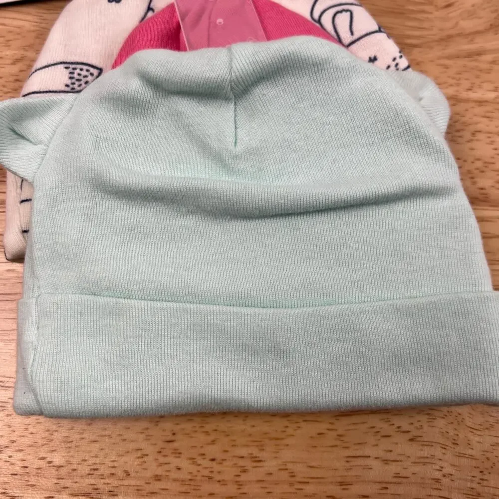 Gerber Baby Girls' Four Pack Fox-Themed Caps - NWT